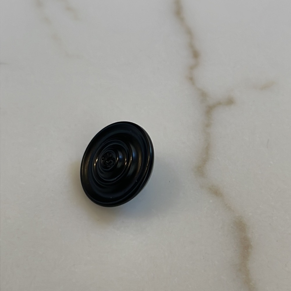 Chanel Black Circular Patterned Cc Round Shank Bu… - image 3